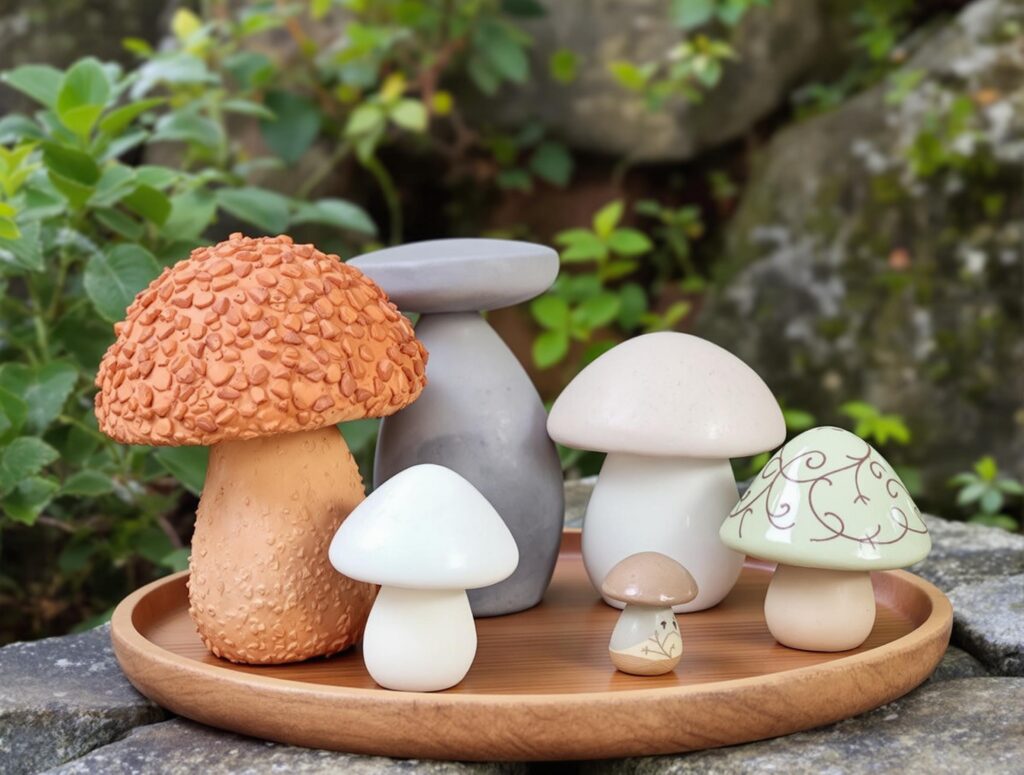 Variety of Clay and Concrete for Garden Mushrooms (2)